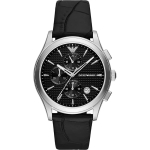 Emporio Armani Paolo Must Nahk Meeste Kvarts Kronograaf Kuup&auml;evaga AR11530 must