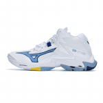Mizuno Wave Lightning Z8 Mid Valge Bellwether Sinine Bel Air Sinine Unisex Sisev&otilde;rkpallijalatsid V1GA240597 42.5