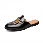 Briti Stiilis Mood Must Tikand Meeste Mokassiinid Kingad L&auml;ikiv Nahk Vabaaja Kingad Mehed Mugavad Pooltossud Mees Zapatos Hombre 38