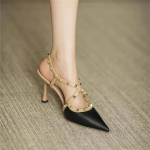 Naiste sandaalid Suvi Uus K&otilde;rge konts Terav nina Neetidega pandlaga sussid Vabaaja temperament Peene kontsaga sandaalid 34