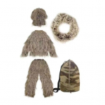 5 tk/komplekt Ghillie &uuml;likond jakiga p&uuml;ksid kapuuts Garland kandekott 3D kamuflaaž jahiriietus noorte t&auml;iskasvanute metsariided S
