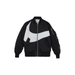 Nike Sportswear Swoosh Therma-FIT Kahepoolne bomberjakk Must Valge DD6056-010 M white