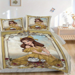 3 tk Kaunitar ja Koletis Belle & S&otilde;brad Voodipesukomplekt Sisaldab 1 tekikotti ja 2 padjap&uuml;&uuml;ri, Mugav voodipesu 135x200cm