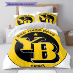 BSC Young Boys Muster Voodipesu Tekikomplekt Tekikate Padjap&uuml;&uuml;r Kodukaunistus S&uuml;nnip&auml;evakingitus (1 * tekikott + 2 * padjap&uuml;&uuml;ri, ilma s&uuml;damikuta) 135x200cm