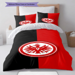 Eintracht Frankfurt Muster Voodipesu Tekikomplekt Tekikate Padjap&uuml;&uuml;r Kodukaunistus S&uuml;nnip&auml;evakingitus (1 * tekikott + 2 * padjap&uuml;&uuml;ri, ilma s&uuml;damikuta) 135x200cm