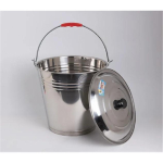 Stainless steel bucket big large capacity household barrel with cover oil bucket water storage hotel restaurant water bucket 25xH20cm gray