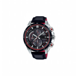 Casio EDIFICE seeria 100 meetrit veekindel, p&auml;ikesej&otilde;ul t&ouml;&ouml;tav kvartsmehhanism, nahkrihm, Jaapani ja Korea kell, meeste kell, must sihverplaat EQS-600BL-1A must