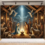 J&otilde;ululapse taustapilt T&auml;htede&ouml;&ouml; Traditsiooniline j&otilde;ulude religioosne Jeesuse taustatarvikud J&otilde;ulupeo kaunistus 180X120CM