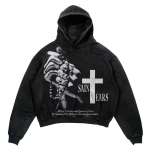 Retro Gooti Graafilise Prindiga Hip Hop Kapuutsiga Pusa Meestele Y2k Grunge Punk Vabaaja Lahtine Pullover Naiste Streetwear Dressipluus Kapuutsiga XXXL black