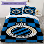 Club Brugge K V Muster Voodipesu komplekt Tekikate Padjap&uuml;&uuml;r Kodu kaunistus S&uuml;nnip&auml;eva kingitus (1 * tekikott + 2 * padjap&uuml;&uuml;ri ilma s&uuml;damikuta) 140x200cm blue