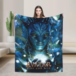 Avatars Blue Na'vi Neytiri Plakat Voodipesu Tekid Pehme Mugav Tekk Diivani Tooli Lennukireisi jaoks Flanell Voodikate Voodikate 150x200cm black