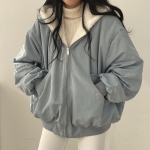 Winter Thicken Warm Parkas Naiste Suurem&otilde;&otilde;tmelised Kawaii Kahepoolsed kapuutsiga mantlid Naiste Korea moe vabaaja lahtised lukuga jakid M sinine