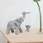 Ema ja beebi elevandi kujude kollektsioon K&auml;sit&ouml;&ouml; Kunst Loov kaunistus Skulptuur S&ouml;&ouml;gituppa Magamistuppa S&uuml;nnip&auml;evakingitus &Uuml;hiselamusse Baari h&otilde;be
