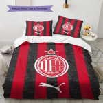 AC Milan Mustriga Voodipesukomplekt Tekikate Padjap&uuml;&uuml;r Kodu Dekoor Kingitus (1 * tekikott + 2 * padjap&uuml;&uuml;ri, ilma s&uuml;damikuta) 135x200cm