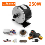 24V 250W Elektriline Mini Gokardi Mootori Komplekt 25H Ketiga 55 Hamba Ketihammasrattaga Gaasipedaal Kaasas Elektrilise T&otilde;ukeratta Mootori Kasutamiseks 12V 250W MOTOR gray
