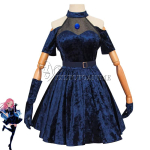 Anime V&otilde;&otilde;ras Lava Mizi Sua Cosplay Kost&uuml;&uuml;m Parukas Tume Sinine Kleit Roosa Sinine Pikkade Juustega Kindad Sukad V&ouml;&ouml; Komplekt &Uuml;likond J&otilde;uludeks XXL black
