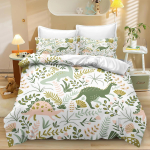 Dinosaurus Laste Voodipesu Komplekt Armsad Loomad Multikas Dino Tekikate Komplekt Padjap&uuml;&uuml;ri ja Tekikatte Komplekt &Uuml;he-, Queen- v&otilde;i King-suuruses Voodi 140x200cm white
