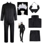 Gojo Satoru Cosplay Kost&uuml;&uuml;mid meestele, Anime Keskkooli vorm, M&auml;rg Parukas, Halloweeni Kost&uuml;&uuml;m, R&otilde;ivad t&auml;iskasvanutele XXXL roheline