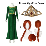 Anime printsessi roheline kleit Fiona kleit Shrek Cosplay kost&uuml;&uuml;m Halloweeni pidulik fantaasiapidu &uuml;likond rollim&auml;nguks t&auml;iskasvanud naisele L black