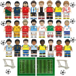 Klotsid Jalgpallit&auml;htede Minikujude Komplekt - Messi, Ronaldo, Pele, Bale Klotside Mudel Jalgpalliv&auml;ljaku Stseen M&auml;nguasi Loov Montaaž Laste Kingitus Set I