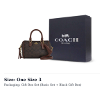 COACH Rowan kunstnahast Boston kott K&auml;ekott V&auml;ike Naiste P&auml;hklipuu & Vahtrapruun CCF30-IMYF3 One Size 3 black
