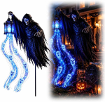 Halloweeni hingekoguja animeeritud aiapulkvalgusti sinine