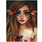 Teemantmaal ristpistes liblikas t&uuml;druk t&auml;is&uuml;mmargune teemanttikandid n&auml;put&ouml;&ouml; kivikivi 20X30CM