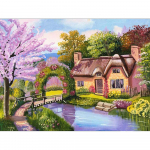 Teemanttikandid Maastikuaed Pildihelmed Teemantmaal Ristpistes Scenery Rhinestone 20X30CM