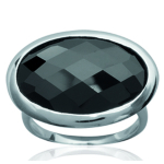 Bague Argent 'Myst&eacute;rieuse' Noir argent&eacute; - 15x23 mm 56 must