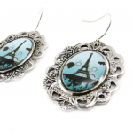 Les Tr&eacute;sors De Lily [J1241] - Boucles Cr&eacute;ateur 'Tour Eiffel' bleu sinine