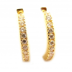 Les Tr&eacute;sors De Lily [L4565] - Cr&eacute;oles Plaqu&eacute; Or 'Cristal Pl&eacute;nitude' Blanc dor&eacute; - 20x3 mm kuld