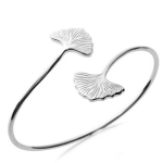 Les Tr&eacute;sors De Lily [Q8408] - lahtine h&otilde;bedane k&auml;ev&otilde;ru 'Ginkgo Biloba' h&otilde;bedane (roodiumiga kaetud) - 58 mm - 19x10 mm h&otilde;be