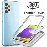 Full Body 360 l&auml;bipaistev &uuml;mbris taga + eesmine silikoon &otilde;huke TPU + arvuti &otilde;huke p&otilde;rutuskindel kate Samsung A04 A04S A14 A24 A34 A54 A53 A73 5G OPPO A16 A55 5G Huawei P30 puhas