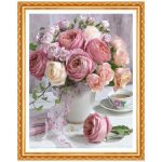 Teemantmaali ristpistes kaanetikand  Peony&Tea  Teemanttikandid Kodukaunistused 20X30CM