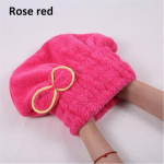 Juuksekuivatuskork Microfiber Ultra Absorbent Hair Dry Wrap Cap Fast Kuivataja roosa punane v&auml;rv