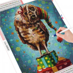 Teemantmaali j&otilde;ulukomplekt Teemanttikandite m&uuml;&uuml;k &Ouml;&ouml;kull Mosaiik Loomade K&auml;sit&ouml;&ouml; Kodukaunistus Full Round (20X30CM)