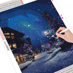 T&auml;isruudukujuline teemantmaaling T&auml;nava ristpistes teemanttikandid maastikupuu mosaiik lumi j&otilde;ulukaunistused kingitus Full Round (20X30CM)