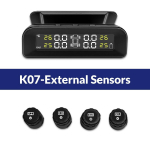 E-ACE TPMS auto rehvir&otilde;hu h&auml;ires&uuml;steemi kuvar intelligentne temperatuurihoiatus koos 4 anduriga p&auml;ikeseenergia laadimisega K07-external Sensors