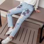Mood vabaaja T&uuml;drukute Teksad Lastele Graffiti Printing Robot P&uuml;ksid Teksad T&uuml;drukutele Lapsed Denim Teksad Macacao Teksad Infantil 160
