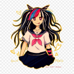 Ibuki Mioda L&auml;bipaistev Danganronpa 2 Goodbye Despair Prindiga Kleeps Riietel DIY Termokleepsud T-s&auml;rkidele Paik Triigitav &Uuml;lekandepaik