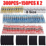 150/300/450PCS termokahanevad jootmismuhvid torud veekindla isolatsiooniga traadi liitmik AWG26-10/0,5mm&sup2;-6mm&sup2; 300PCS