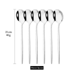 6 tk v&auml;rvilised s&ouml;&ouml;gin&otilde;ud s&ouml;&ouml;giriistad lusikad pika varrega peegel roostevabast terasest lusikas S&ouml;&ouml;gin&otilde;ud lauan&otilde;ud k&ouml;&ouml;gitarvikud h&otilde;be