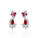 Gica Gema k&otilde;rge s&uuml;sinikusisaldusega teemantk&otilde;rvar&otilde;ngad 925 sterling h&otilde;bedane unikaalne disain romantilised peened k&otilde;rvar&otilde;ngad ehted pulmapeo kingitused uus trend 8*12 mm 925 Silver punane