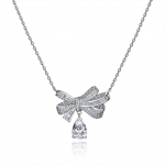 Gica Gema 100% 925 h&otilde;bedast pirnil&otilde;ikeline 7*10 mm tsirkoonist kokteilist ripatsiga kaelakee peened ehted 925 Silver valge