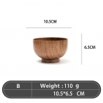 Jaapani stiilis puidust kauss Jujube puidust kauss Loominguline laste riisikauss suur &uuml;mmargune supikauss lauan&otilde;ud B