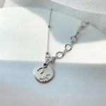 ANENJERY as&uuml;mmeetriline ketiga m&uuml;ndiripatsiga kaelakee naistele Mnimalistlik rangluu kett Choker peoehted