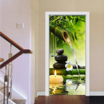 Roheline Metssild Isekleepuv uksetapeet 3D PVC Kodukaunistuse kleebis Ranna P&auml;ikesemaastiku Plakat Seinamaal Seinakleebise deurkleebis 7