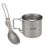 Lixada k&ouml;&ouml;gin&otilde;ude komplekt 300ml/350ml/420ml/550ml/650ml/750ml &uuml;likerge titaanist tass kokkupandava &otilde;htus&ouml;&ouml;giga 350ml