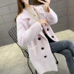 Winter Mink Cashmere kardigan kampsun naistele lahtine laisk tuul roosa must ruuduline mantel M roosa