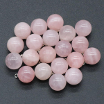 Looduslikust kivist ripats &uuml;mmargune kuulkristall Roosa Kvarts Ahhaat Unakiit Sodaliit Obsidiaan Amuletid Ehete Valmistamiseks DIY Kaelakee K&otilde;rvar&otilde;nga Aksessuaarid 12mm 4Pc/12mm-Rose Quartz